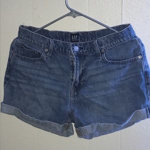 rainbow denim shorts